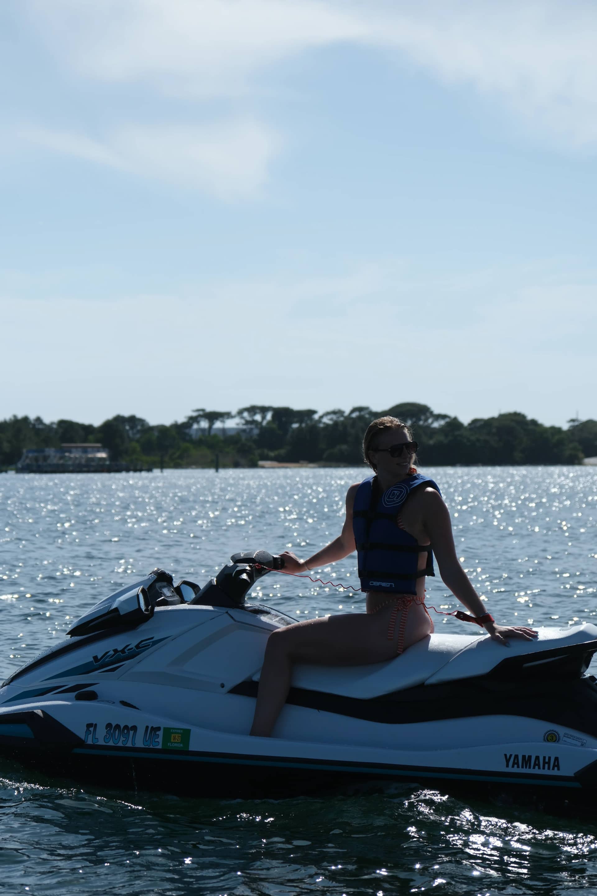 Group of riders enjoying Yamaha jet skis near Crab Island